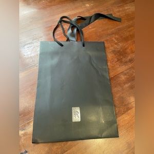 Rolls Royce Paper Shopping Bag Black w/ silver‎ logo grosgrain ribbon tie close
